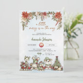 Winter Merry Puppy Baby Shower 招待状 (スタンド正面)