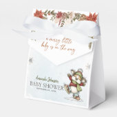 Winter Merry Skating Mouse Baby Shower Favor Boxes フェイバーボックス (正面サイド)