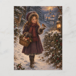 Winter Messenger Christmas Postcard ポストカード