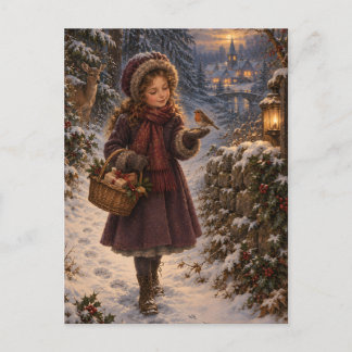 Winter Messenger Christmas Postcard ポストカード