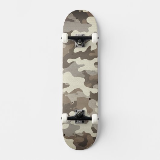 Winter Military Camouflage Pattern スケートボード (正面)