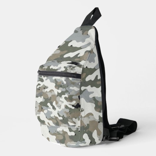 Winter Military Camouflage Pattern スリングバッグ (右コーナー)