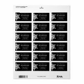 Winter Monochrome Black & White Snowflake Address ラベル (フルシート)