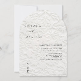 Winter Monogram White Wedding Invitation 招待状