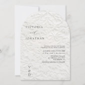  Winter Monogram White Wedding Invitation 招待状 (正面)
