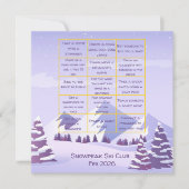 Winter Mountain Bachelorette Party Bingo Game Card サンキューカード (正面)