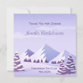 Winter Mountain Bachelorette Personalized Square サンキューカード (正面)