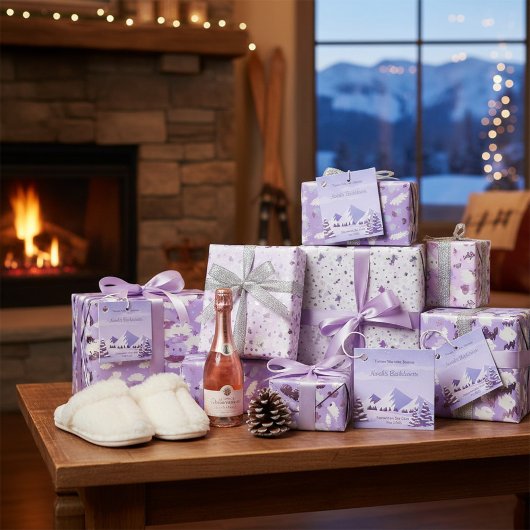 Winter Mountain Bachelorette Personalized Square フェイバータグ