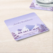Winter Mountain Bachelorette Weekend Custom  スクエアペーパーコースター (アングル)