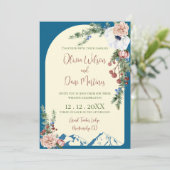 Winter Mountain Flowers Wedding Invitation 招待状 (スタンド正面)