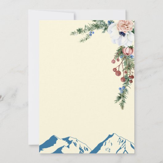 Winter Mountain Flowers Wedding Invitation 招待状 (裏面)