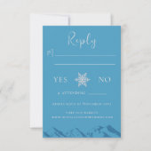 Winter Mountain Flowers Wedding RSVP Reply Card (正面)