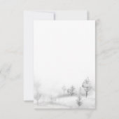 Winter Mountain Forestのメ結婚ニュー選択の返信 出欠カード (裏面)