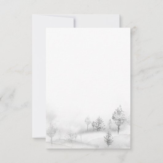 Winter Mountain Forestのメ結婚ニュー選択の返信 出欠カード (裏面)