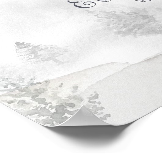 Winter Mountain Forest Wedding Honeymoon Fund ポスター (角)