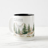 Winter Mountain Mug: Cozy Forest & Snow ツートーンマグカップ (正面左)