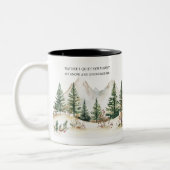 Winter Mountain Mug: Cozy Forest & Snow ツートーンマグカップ (左)