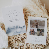 Winter Mountain Save the Date with Photo Collage セーブザデート