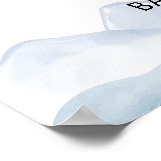 Winter Mountain Snowflake Baby Shower Welcome  ポスター (角)