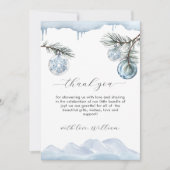 Winter Mountain Snowflake Ornament Baby Shower  サンキューカード (正面)