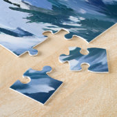 Winter Mountain Watercolor Snow Nature Landscape ジグソーパズル (側面)