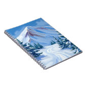 Winter Mountain Watercolor Snow Nature Landscape ノートブック (右側)