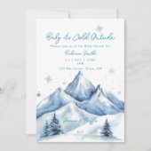 winter mountains baby shower invitation 招待状 (正面)