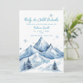 winter mountains baby shower invitation 招待状 (スタンド正面)