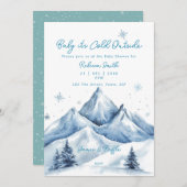 winter mountains baby shower invitation 招待状 (正面/裏面)