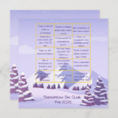 Winter Mountains Bachelorette Party Bingo Game サンキューカード (正面/裏面)