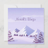 Winter Mountains Bachelorette Party Bingo Game サンキューカード (裏面)