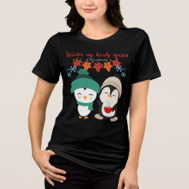 Winter My Lovely Season – あったかいクリスマスの女性用 トライブレンドTシャツ
