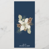 Winter Navy Blueスクリプエレガントトのメ結婚ニュー メニュー (裏面)