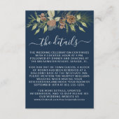 Winter Navy Blue詳細RSVP Website 結婚's エンクロージャーカード (正面)