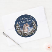 Winter Night Christmas Hamster Sticker ラウンドシール (封筒)
