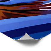 Winter Night Landscape With Snowy Mountains ポスター (角)