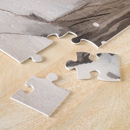 Winter Night Snow Park String Lights ジグソーパズル (側面)