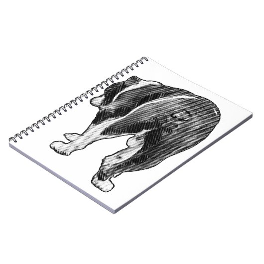 Winter Notes with Dotted Bulldog Muse ノートブック (左側)