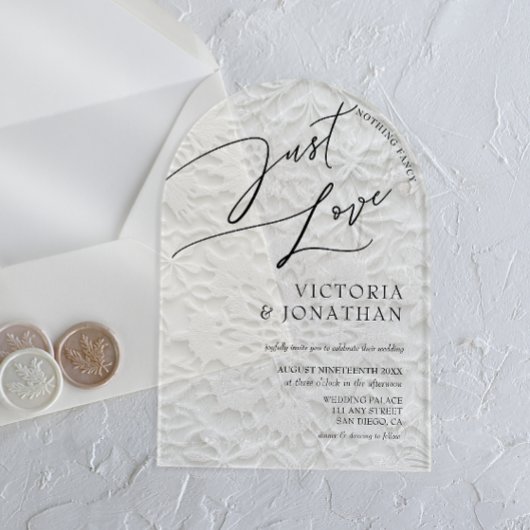 Winter Nothing Fancy Just Love Wedding アクリル招待状