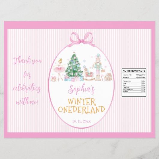 Winter Nutcracker Pink Birthday Chip Bag Wrapper チラシ (正面)