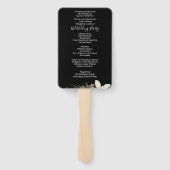 Winter on Blackスクリプトエレガント結婚式 プログラム ハンドファン (裏面)