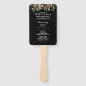 Winter on Blackスクリプトエレガント結婚式 プログラム ハンドファン (正面)