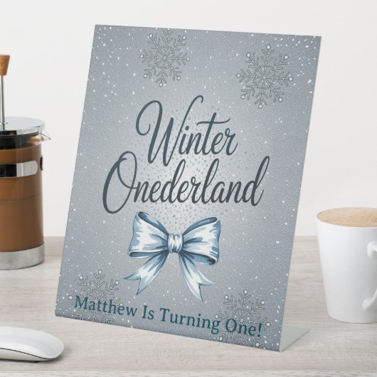 Winter Onderland Boys 1st. Birthday Party 台座サイン (インサイチュ)