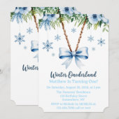 Winter Onderland Boys 1st. Birthday Party 招待状 (正面/裏面)