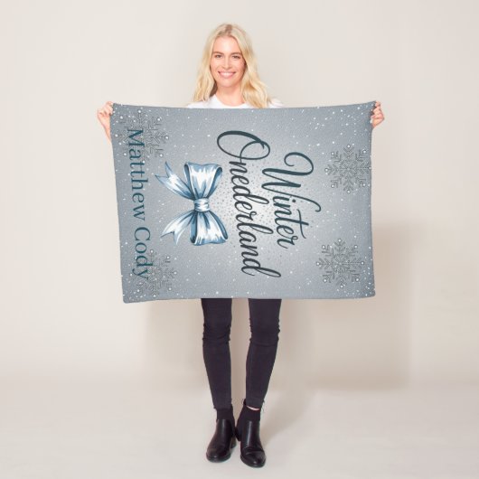 Winter Onderland Boys 1st. Birthday Party Gift フリースブランケット (インサイチュ)