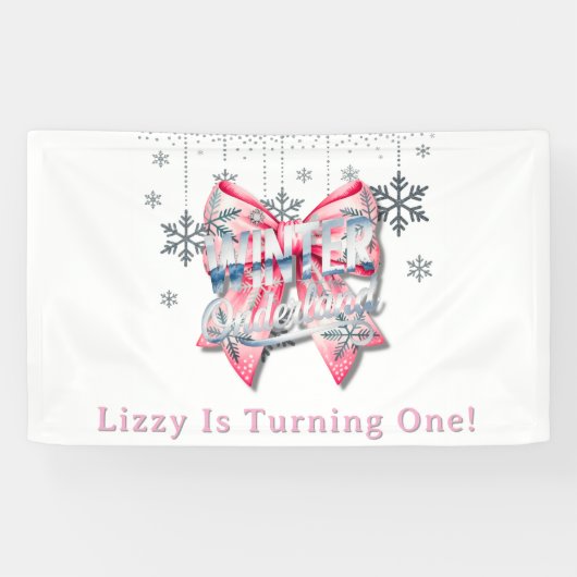Winter Onderland Girl 1st. Birthday Party 横断幕 (横)