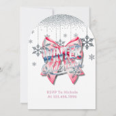 Winter Onderland Girl 1st. Birthday Party Favor 招待状 (裏面)