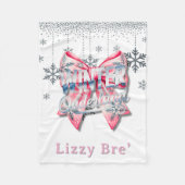 Winter Onderland Girl 1st. Birthday Party Gift フリースブランケット (正面)