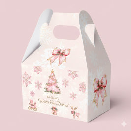 Winter Onderland Girl 1st Birthday Pink Snowflake フェイバーボックス
