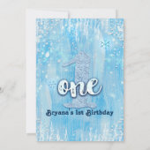 Winter ONE-derland 1st Birthdayパーティの招待状 招待状 (裏面)